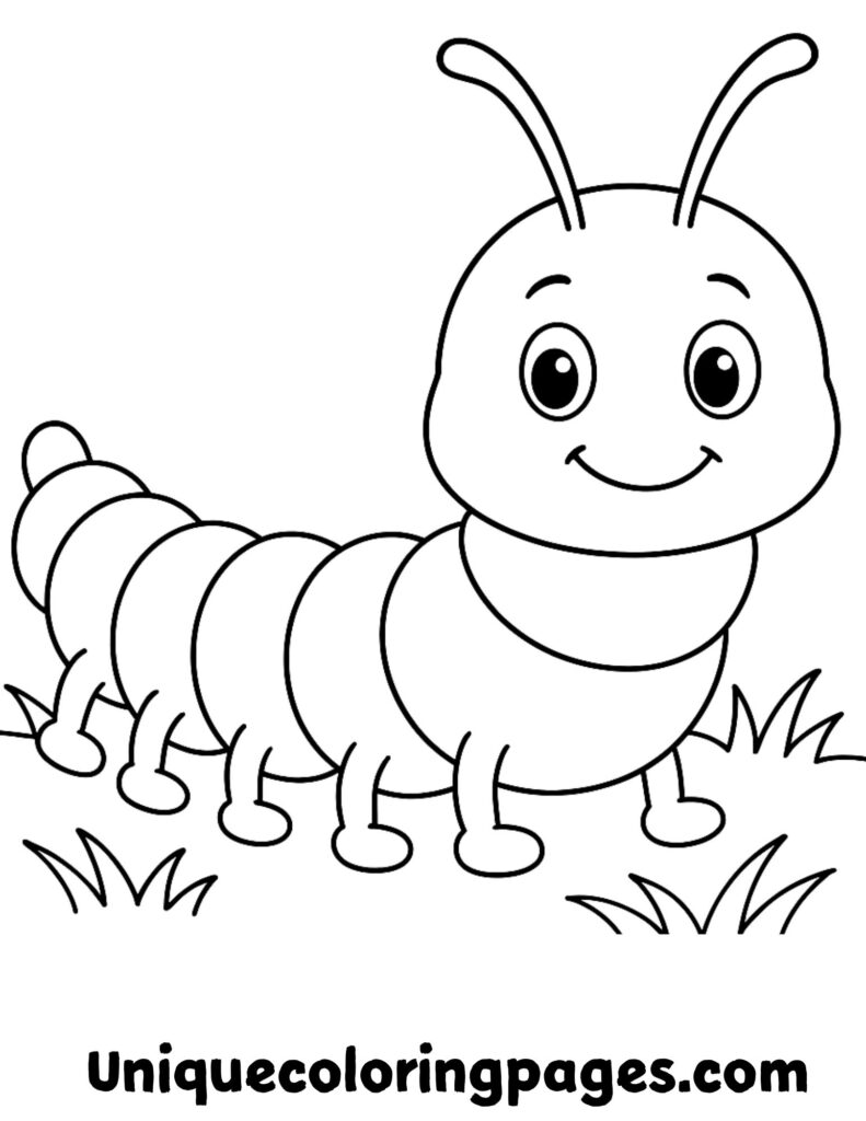 smiling caterpillar coloring pages