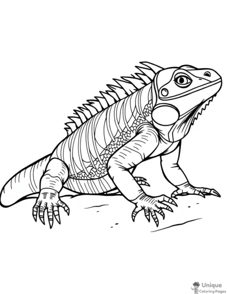 cute iguana coloring pages