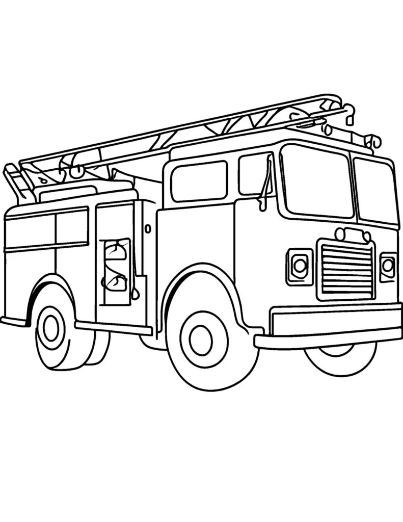fire truck coloring page