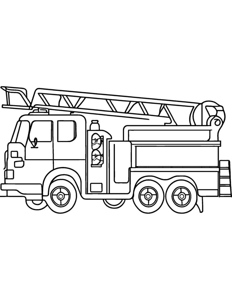 fire truck coloring page easy