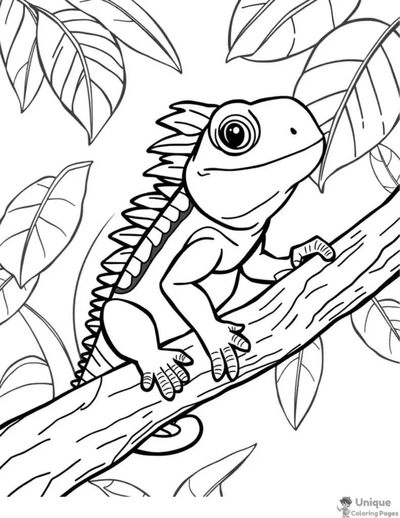 iguana color drawing