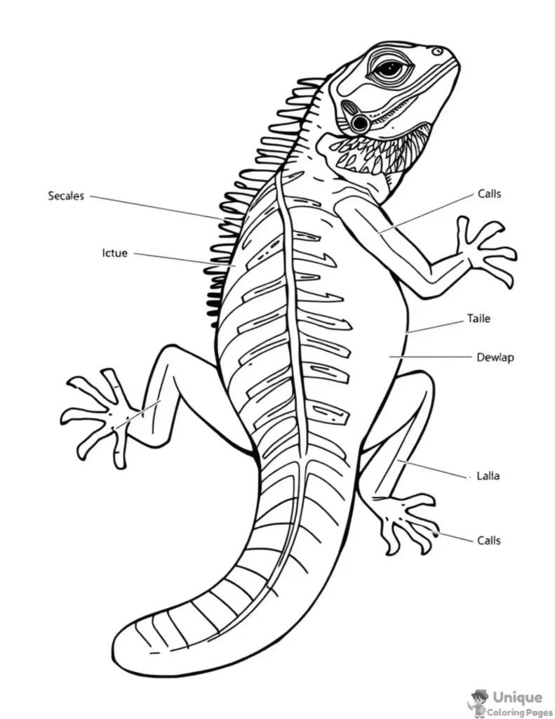iguana coloring page printable