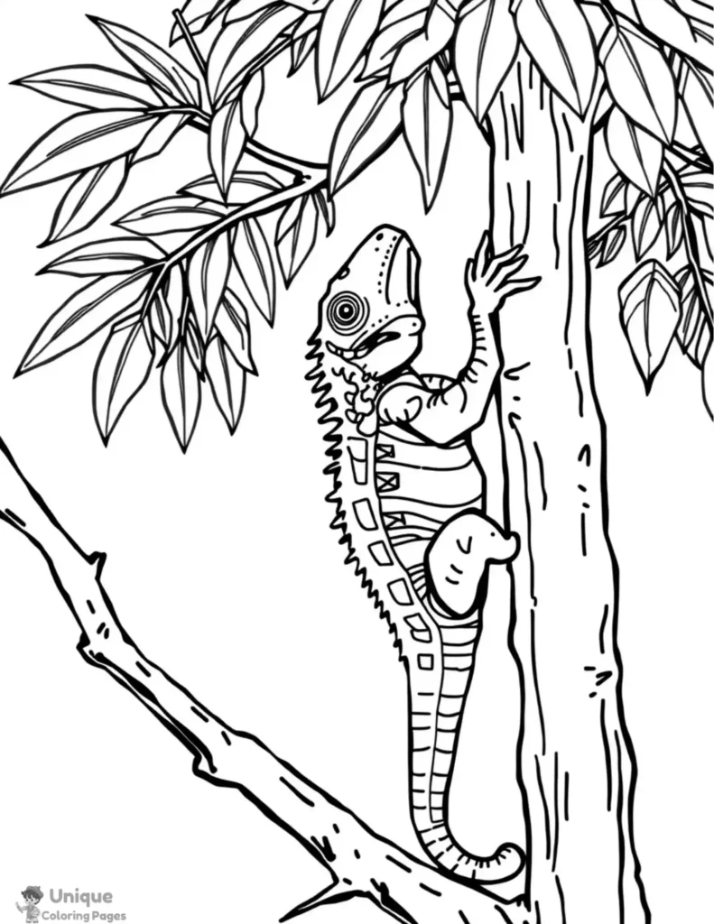 printable animal coloring pages iguana_