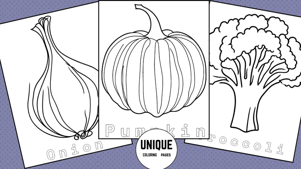 vegetables with names coloring pages